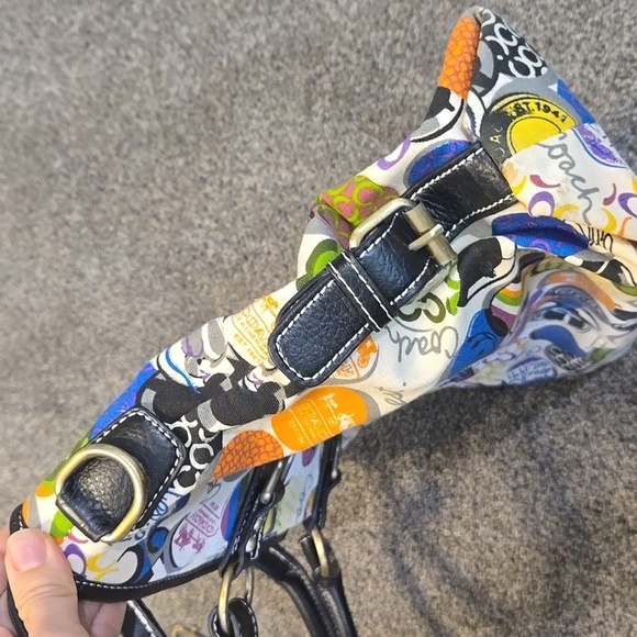 Vintage Coach CO6Q-1485 Multicolor Logo Y2K Women's Bag Tote Purse - Picture 9 of 15